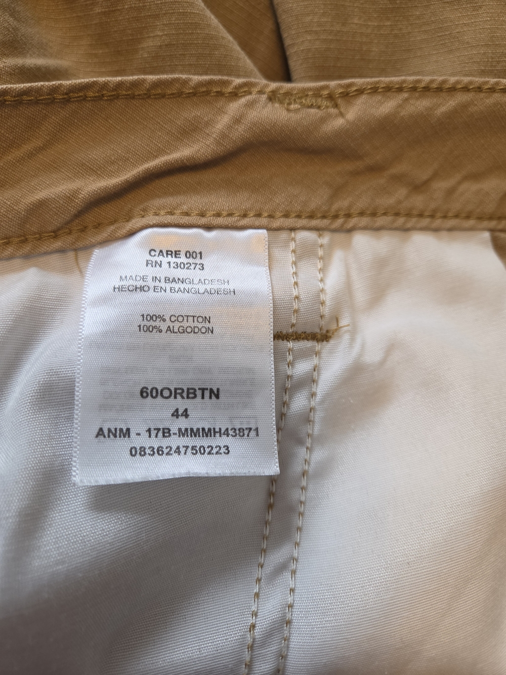 Wrangler Men's Khaki Cargo Shorts - Classic Utility Style - Picture 4 of 4